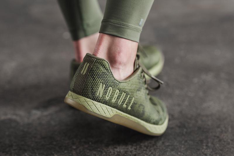 Olive Nobull Moss Camo Women's Trainers | CA Q1869M